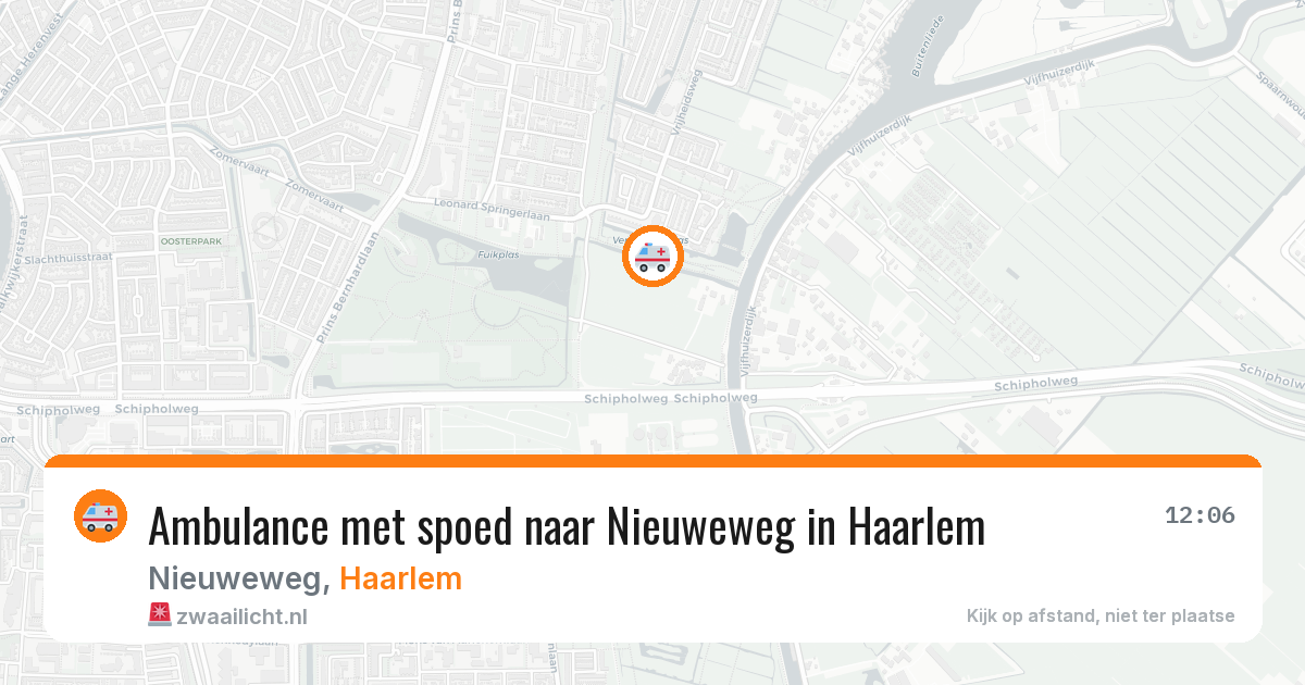 Ambulance met spoed naar Nieuweweg in Haarlem — 14 aug 2026