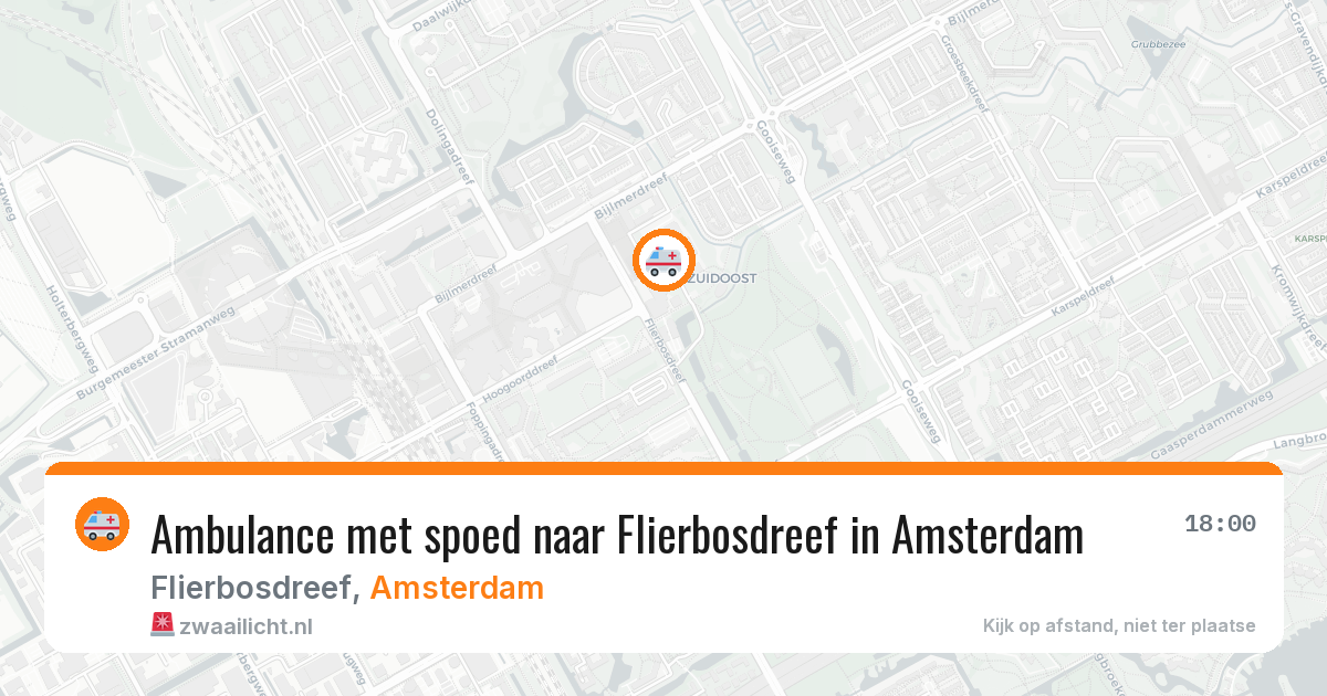 Ambulance met spoed naar Flierbosdreef in Amsterdam — 13 aug 2026