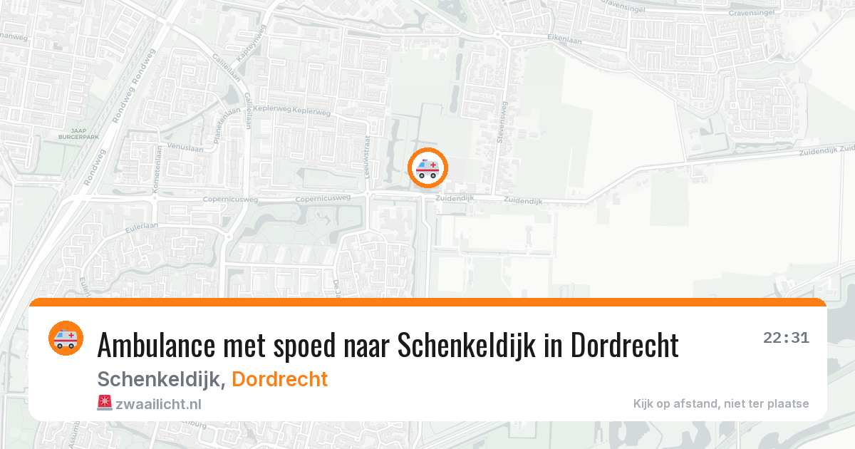 Ambulance met spoed naar Schenkeldijk in Dordrecht — 11 mrt 2026