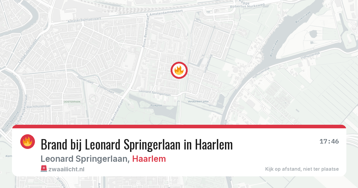 Brand bij Leonard Springerlaan in Haarlem — 31 mei 2026