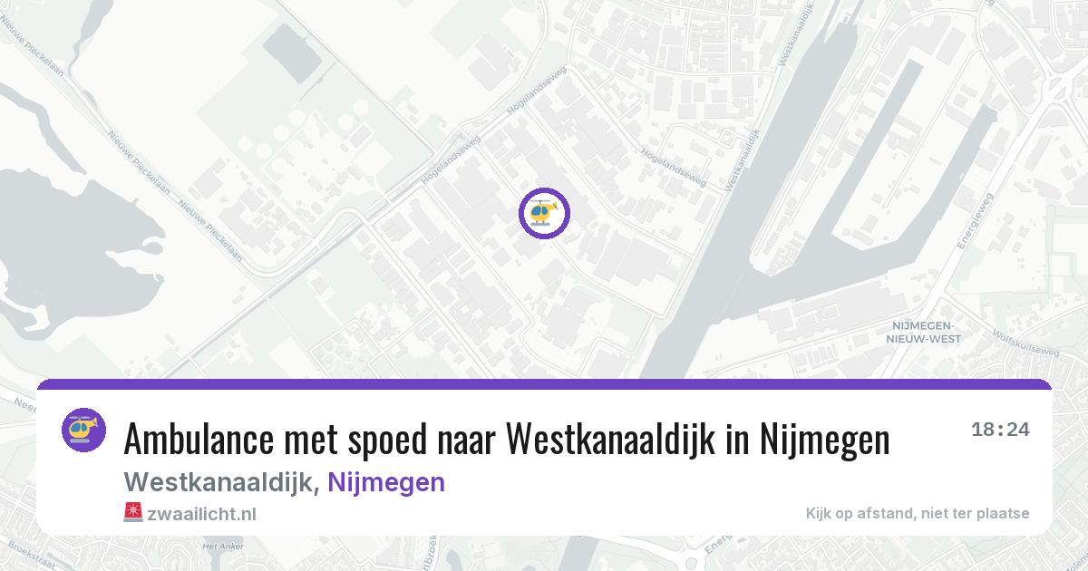 Ambulance met spoed naar Westkanaaldijk in Nijmegen — 14 jun 2026