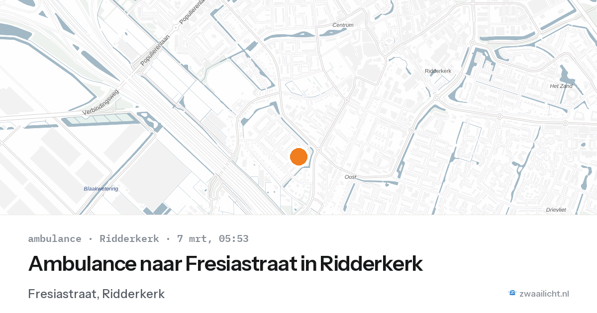 Ambulance naar Fresiastraat in Ridderkerk — 7 mrt 2026
