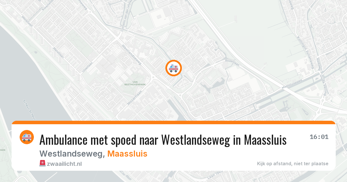 Ambulance met spoed naar Westlandseweg in Maassluis — 31 mrt 2026