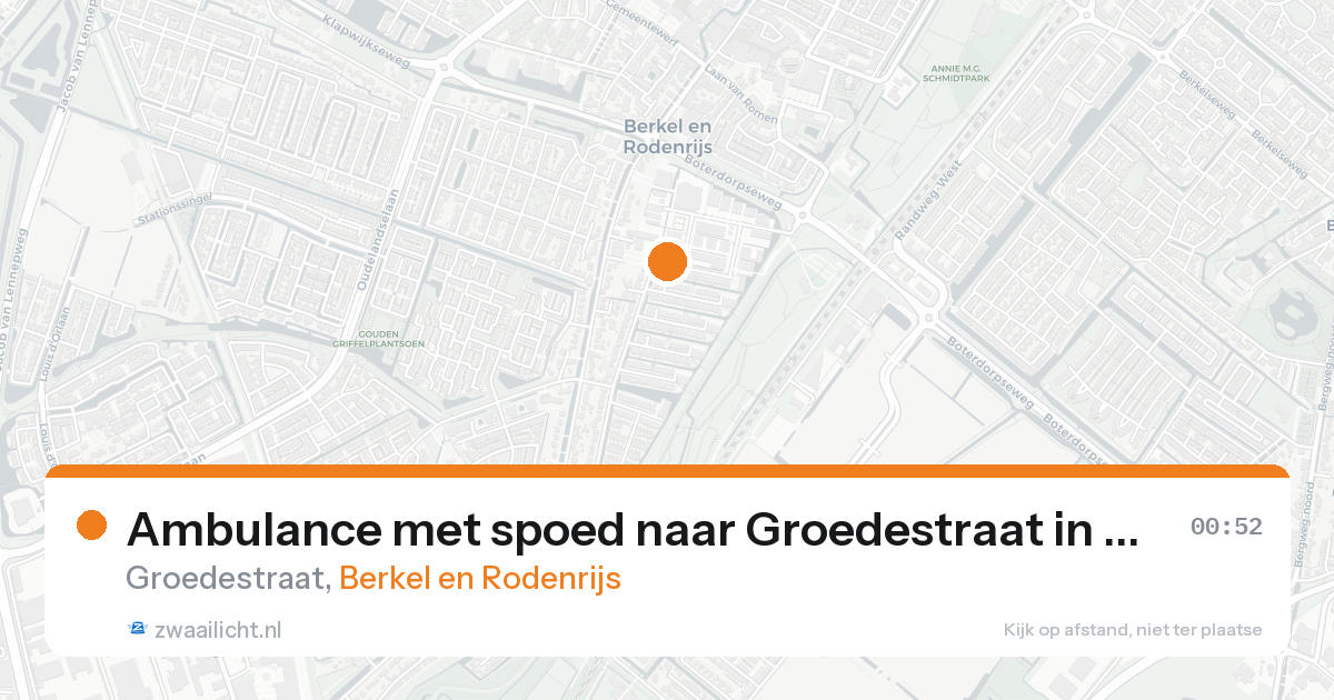 Ambulance met spoed naar Groedestraat in Berkel en Rodenrijs — 25 aug 2026