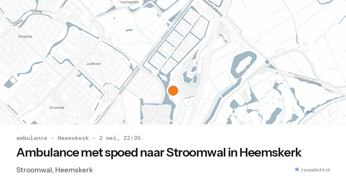 Ambulance met spoed naar Stroomwal in Heemskerk — 2 mei 2026