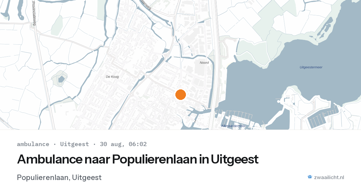 Ambulance naar Populierenlaan in Uitgeest — 30 aug 2026