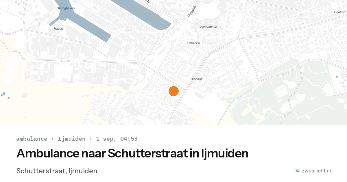 Ambulance naar Schutterstraat in Ijmuiden — 1 sep 2026