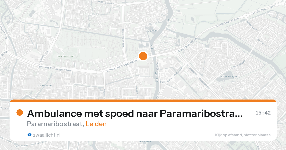 Ambulance met spoed naar Paramaribostraat in Leiden — 20 aug 2026