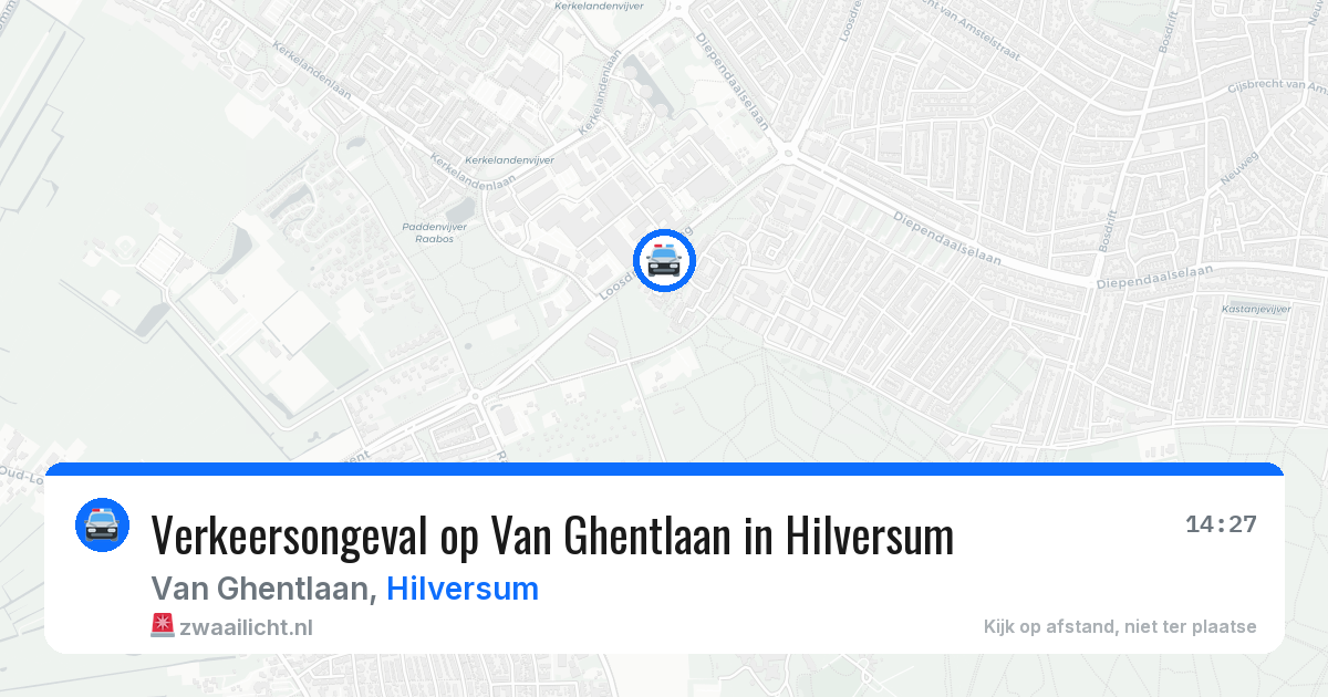 Verkeersongeval op Van Ghentlaan in Hilversum — 22 mei 2026