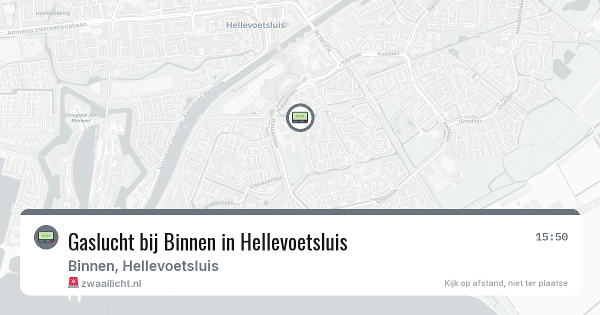 Gaslucht bij Binnen in Hellevoetsluis — 19 jun 2026