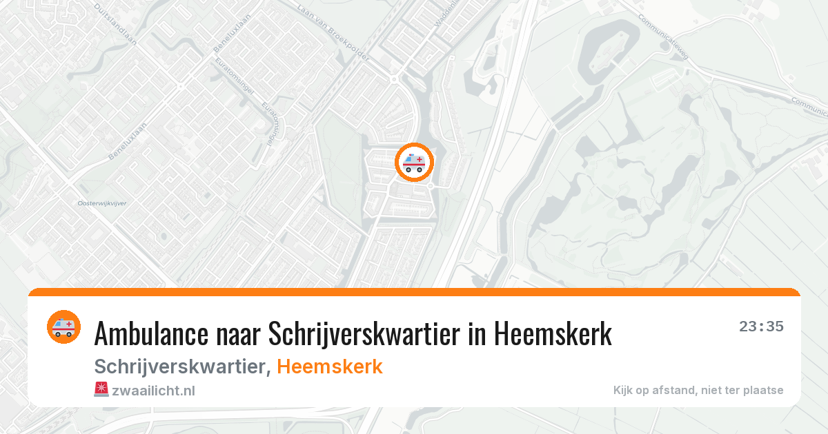 Ambulance naar Schrijverskwartier in Heemskerk — 31 mrt 2026