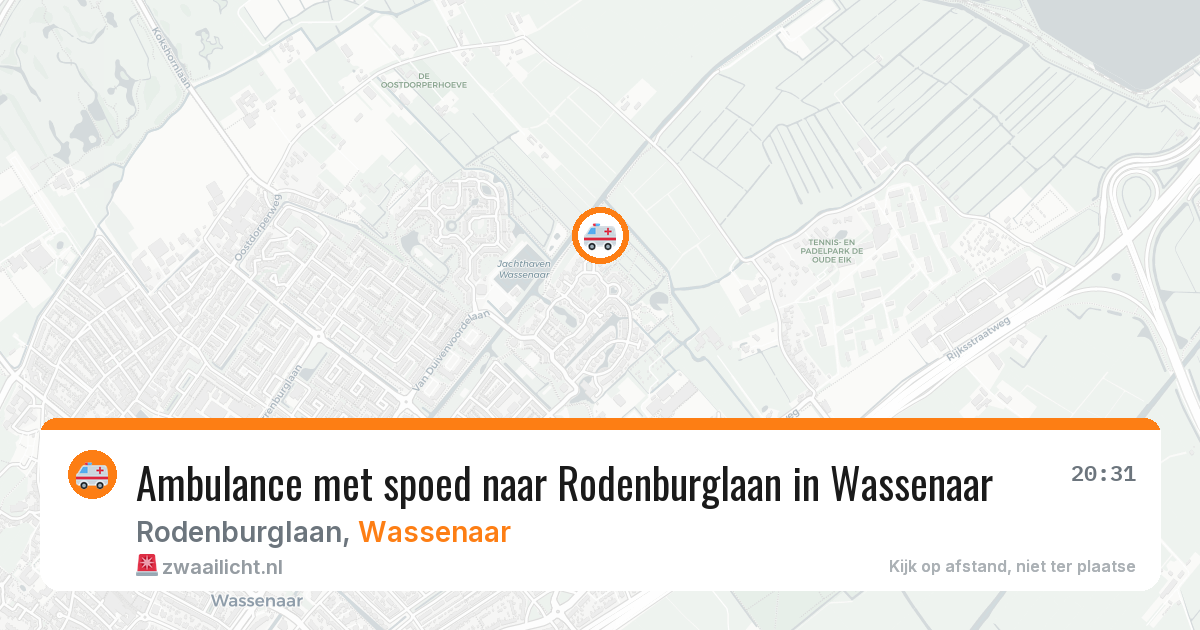 Ambulance met spoed naar Rodenburglaan in Wassenaar — 2 jun 2026
