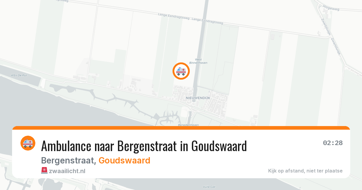 Ambulance naar Bergenstraat in Goudswaard — 12 jun 2026