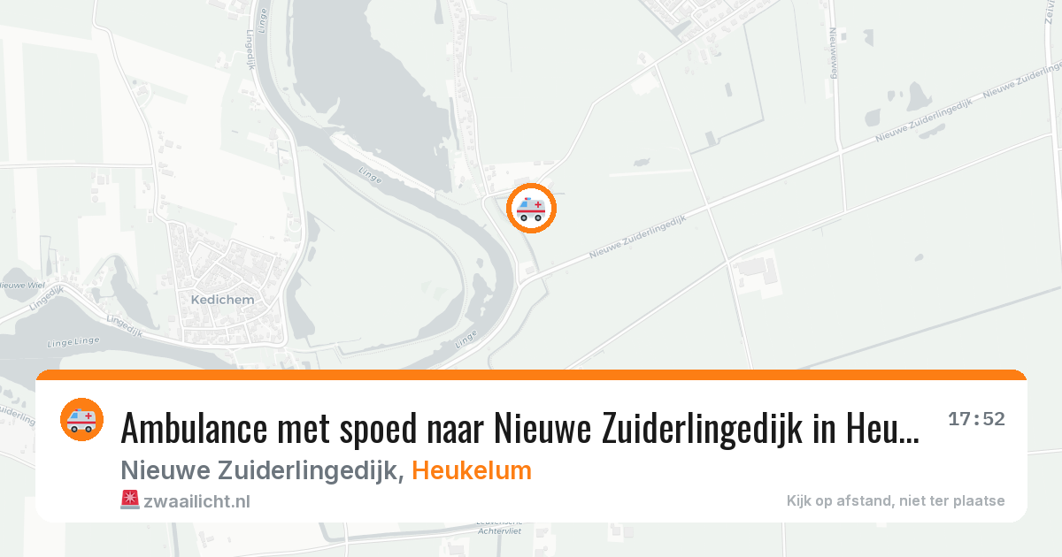 Ambulance met spoed naar Nieuwe Zuiderlingedijk in Heukelum — 26 mei 2026