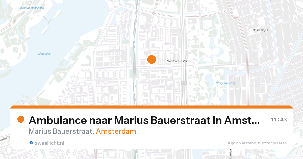 Ambulance naar Marius Bauerstraat in Amsterdam — 27 aug 2026