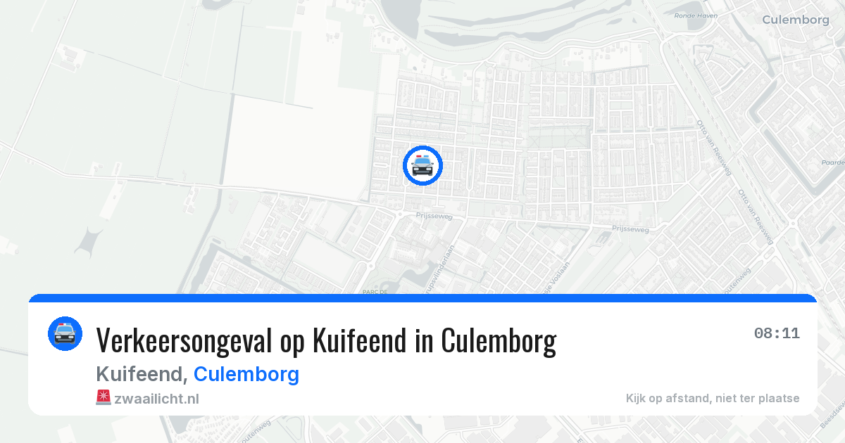 Verkeersongeval op Kuifeend in Culemborg — 24 jun 2026