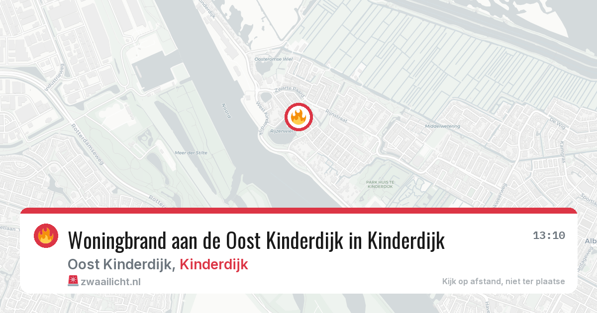 Woningbrand aan de Oost Kinderdijk in Kinderdijk — 25 apr 2026