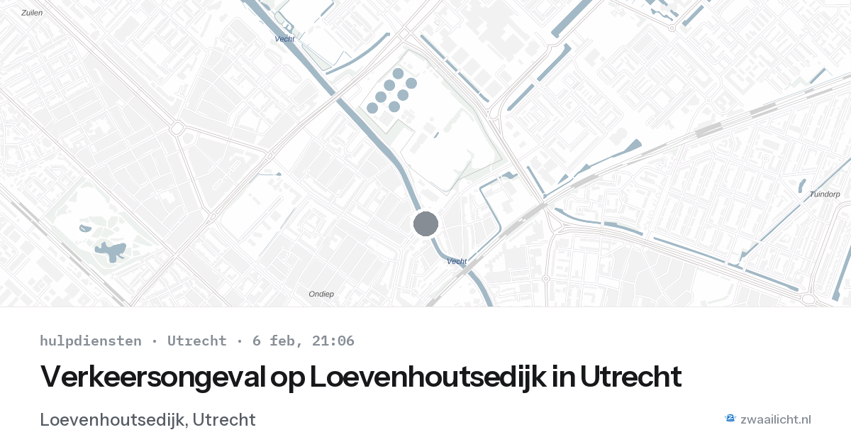 Verkeersongeval op Loevenhoutsedijk in Utrecht — 6 feb 2026