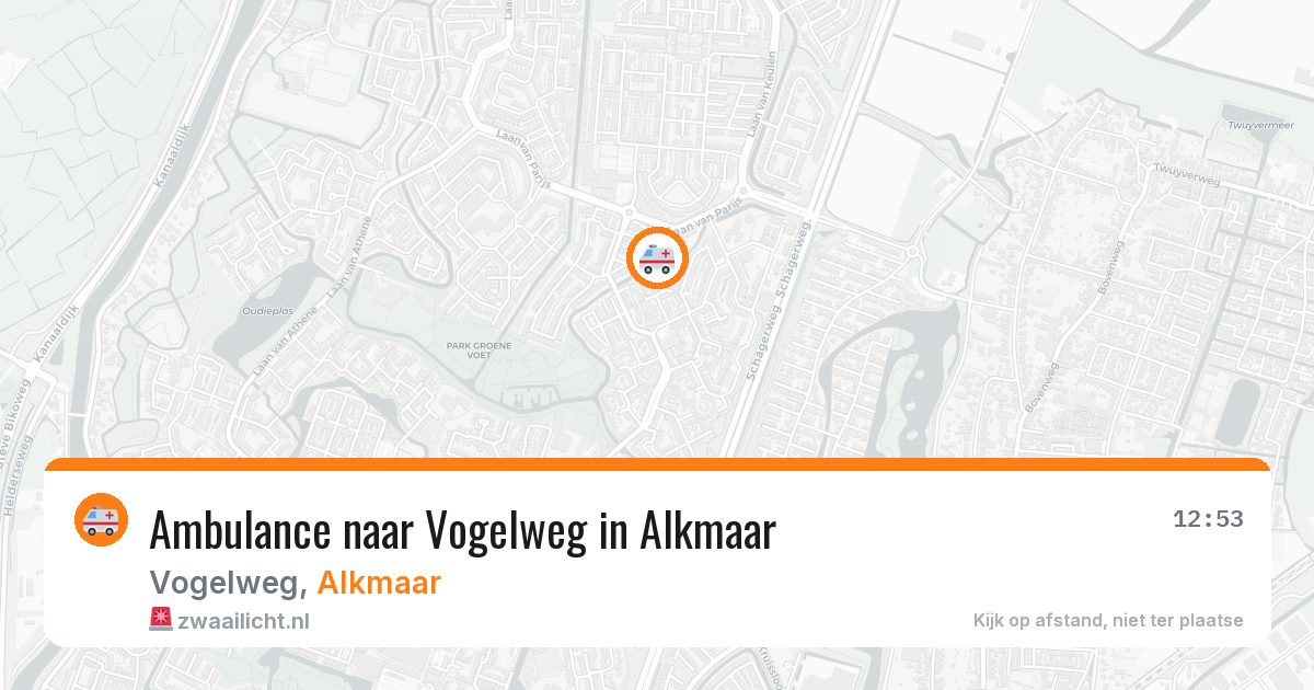 Ambulance naar Vogelweg in Alkmaar — 19 mrt 2026