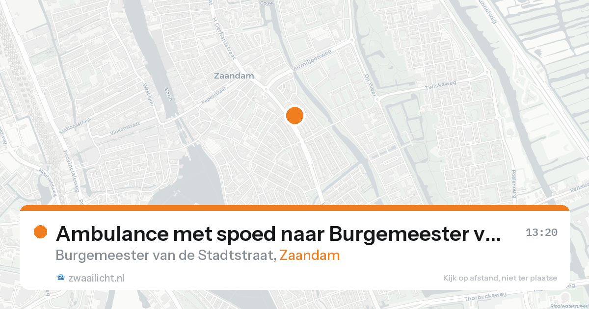 Ambulance met spoed naar Burgemeester van de Stadtstraat in Zaandam — 16 aug 2026
