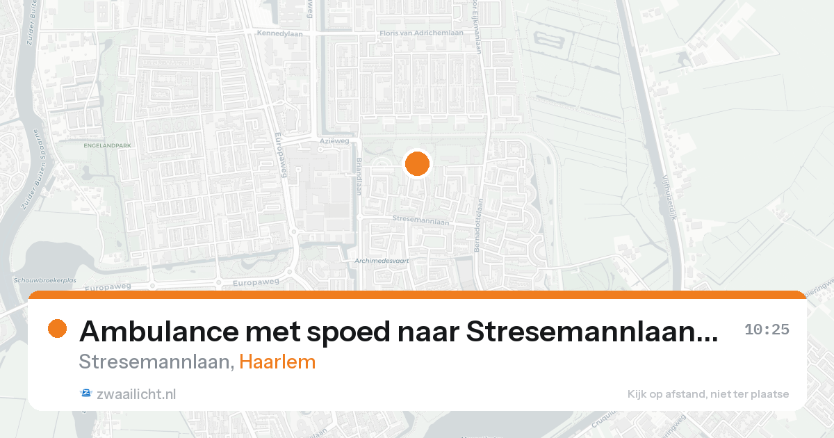 Ambulance met spoed naar Stresemannlaan in Haarlem — 22 aug 2026