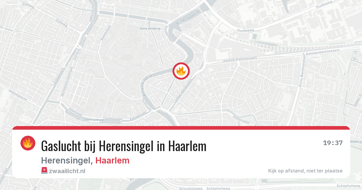 Gaslucht bij Herensingel in Haarlem — 6 aug 2026