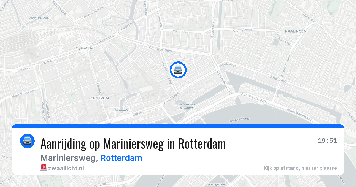 Aanrijding op Mariniersweg in Rotterdam — 21 mrt 2026