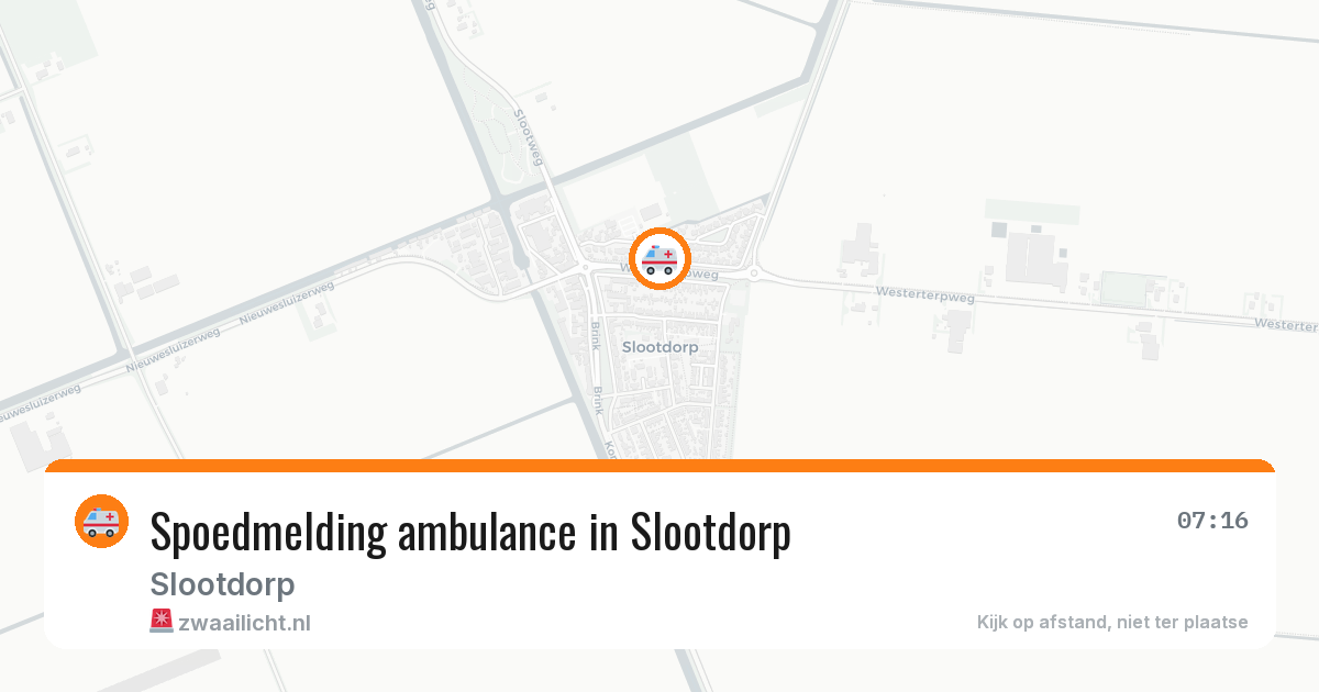 Spoedmelding ambulance in Slootdorp — 20 mei 2026