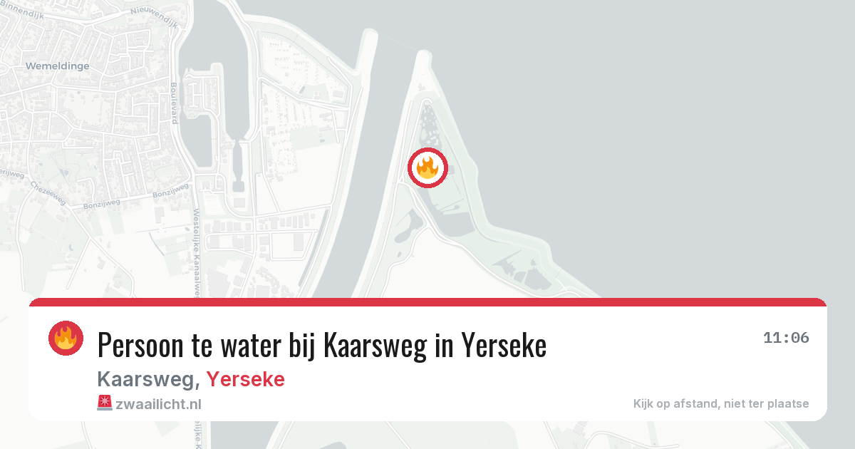 Persoon te water bij Kaarsweg in Yerseke — 29 jul 2026