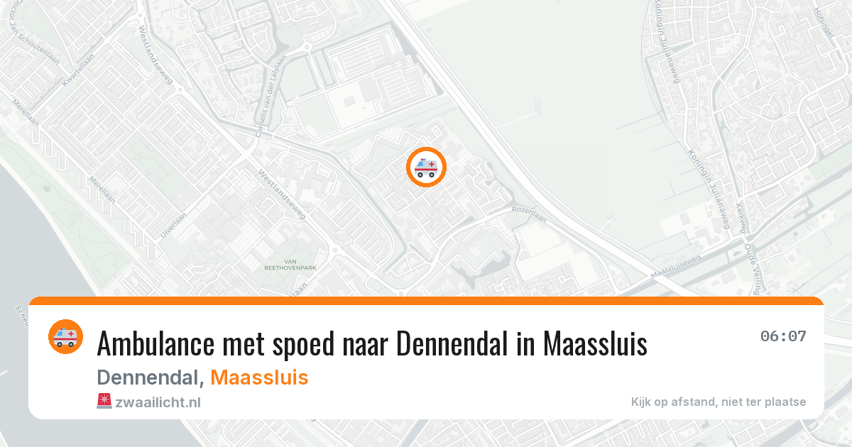 Ambulance met spoed naar Dennendal in Maassluis — 20 jun 2026