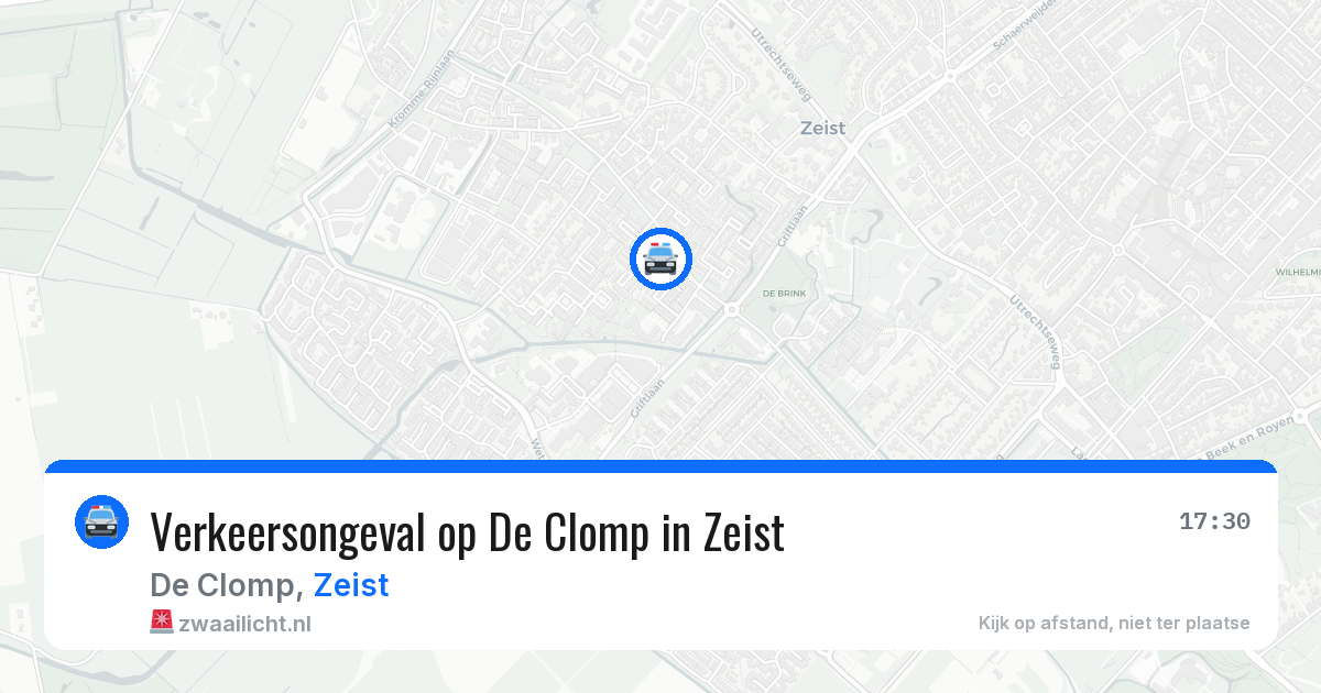 Verkeersongeval op De Clomp in Zeist — 15 apr 2026
