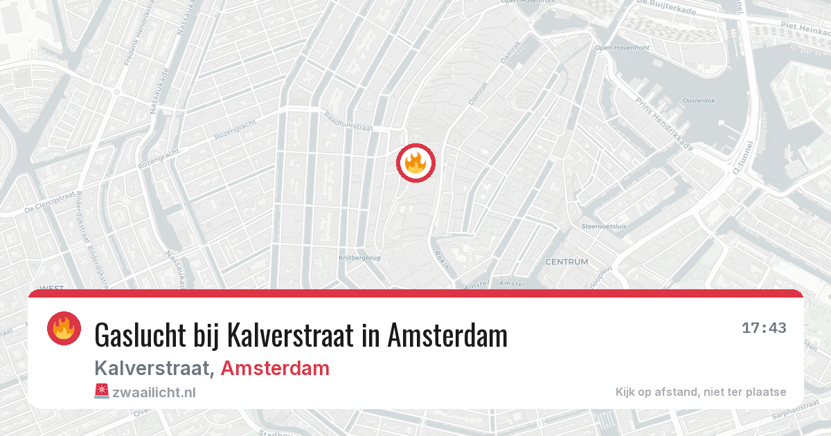 Gaslucht bij Kalverstraat in Amsterdam — 11 aug 2026