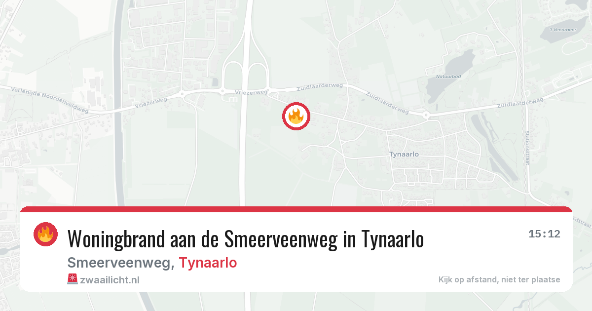 Woningbrand aan de Smeerveenweg in Tynaarlo — 30 jul 2026