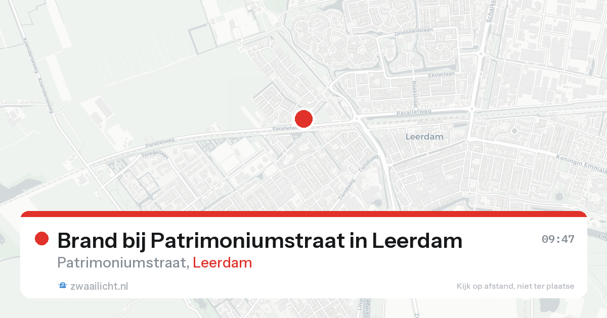 Brand bij Patrimoniumstraat in Leerdam — 15 aug 2026