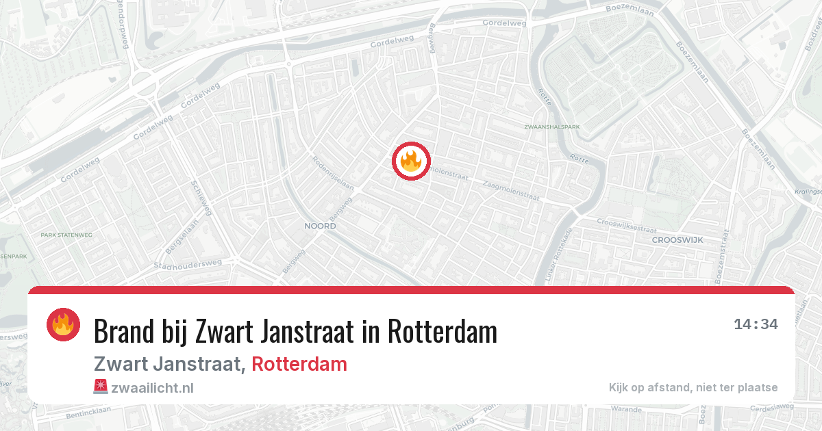 Brand bij Zwart Janstraat in Rotterdam — 24 jun 2026