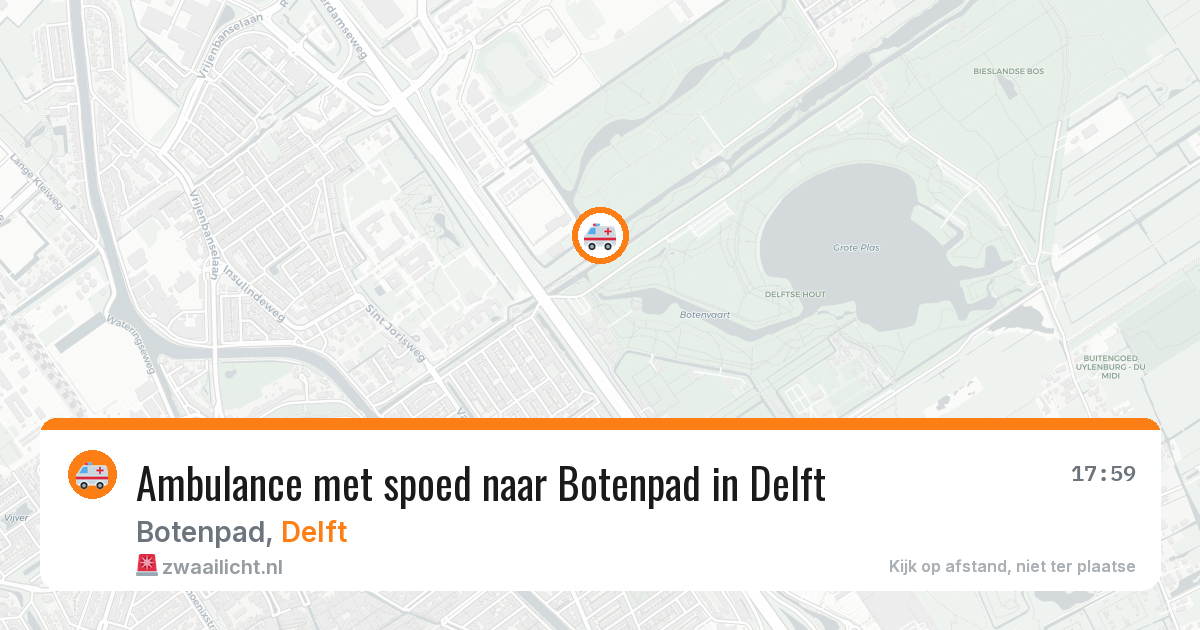 Ambulance met spoed naar Botenpad in Delft — 12 aug 2026