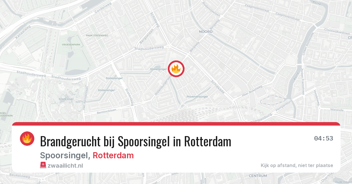 Brandgerucht bij Spoorsingel in Rotterdam — 9 aug 2026