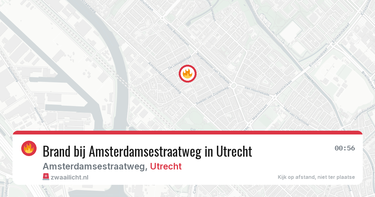 Brand bij Amsterdamsestraatweg in Utrecht — 11 aug 2026