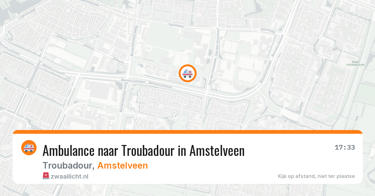Ambulance naar Troubadour in Amstelveen — 20 mei 2026