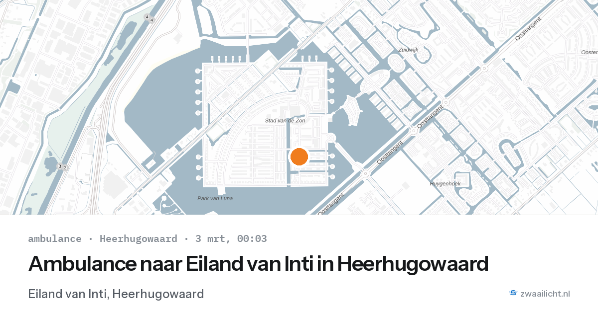 Ambulance naar Eiland van Inti in Heerhugowaard — 2 mrt 2026