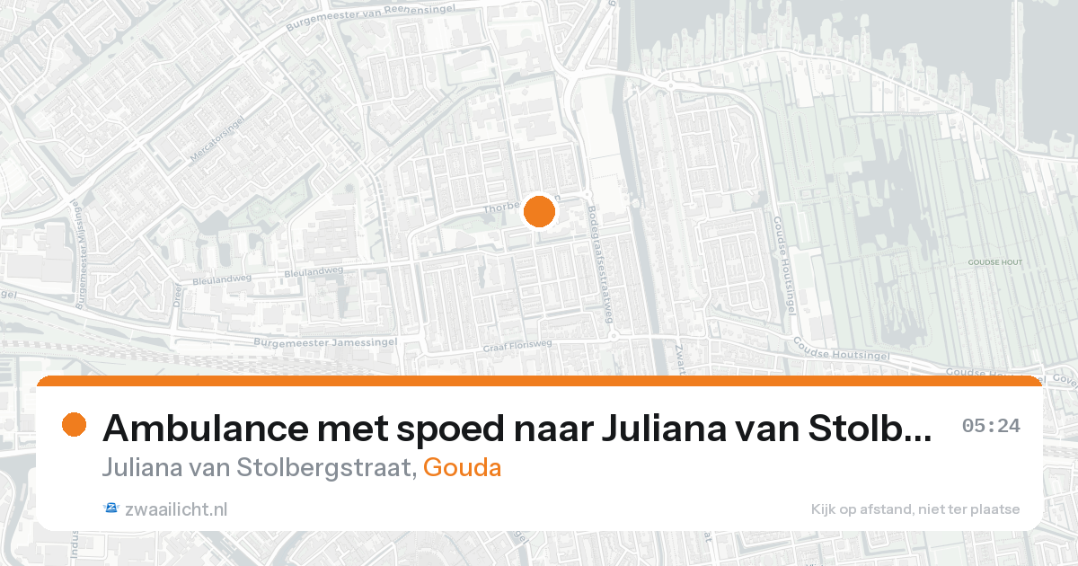 Ambulance met spoed naar Juliana van Stolbergstraat in Gouda — 18 aug 2026