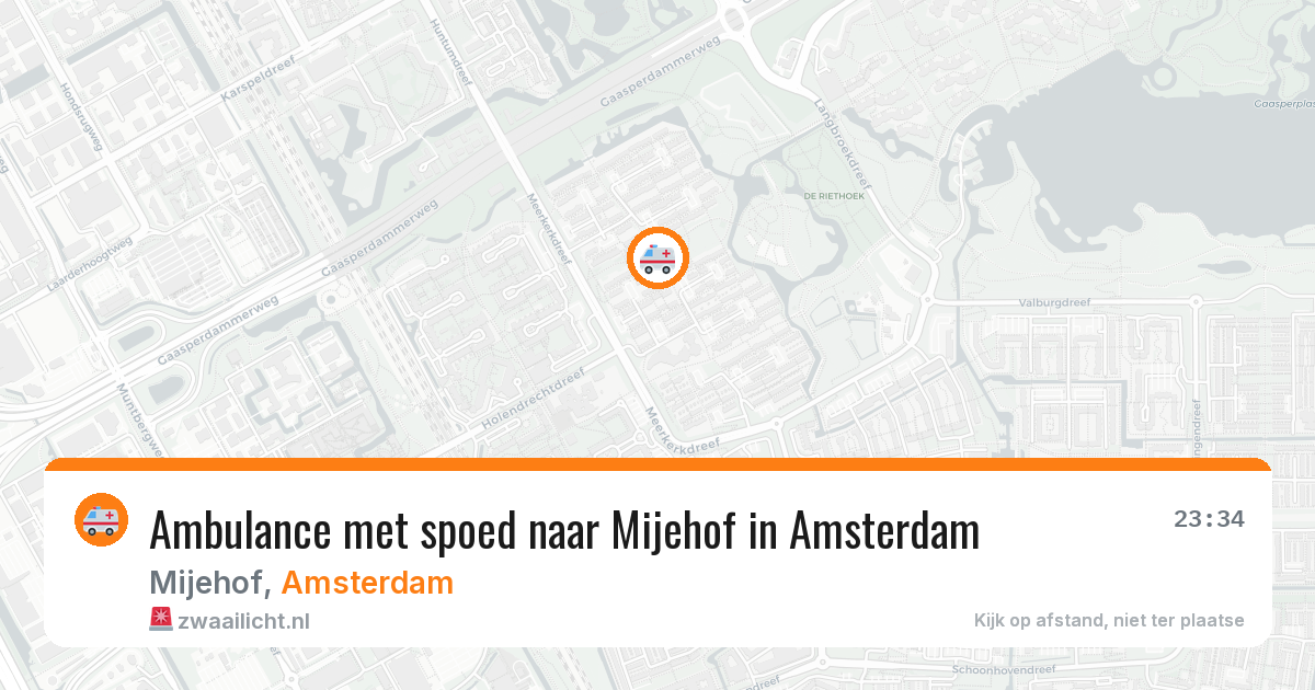Ambulance met spoed naar Mijehof in Amsterdam — 31 jul 2026