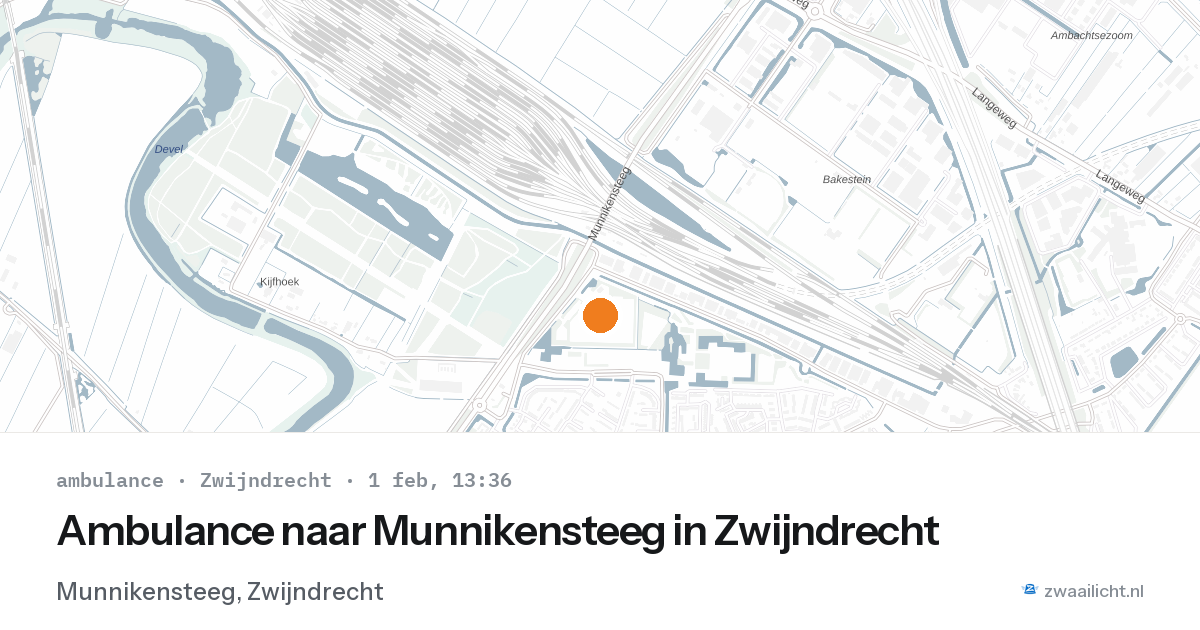 Ambulance naar Munnikensteeg in Zwijndrecht — 1 feb 2026