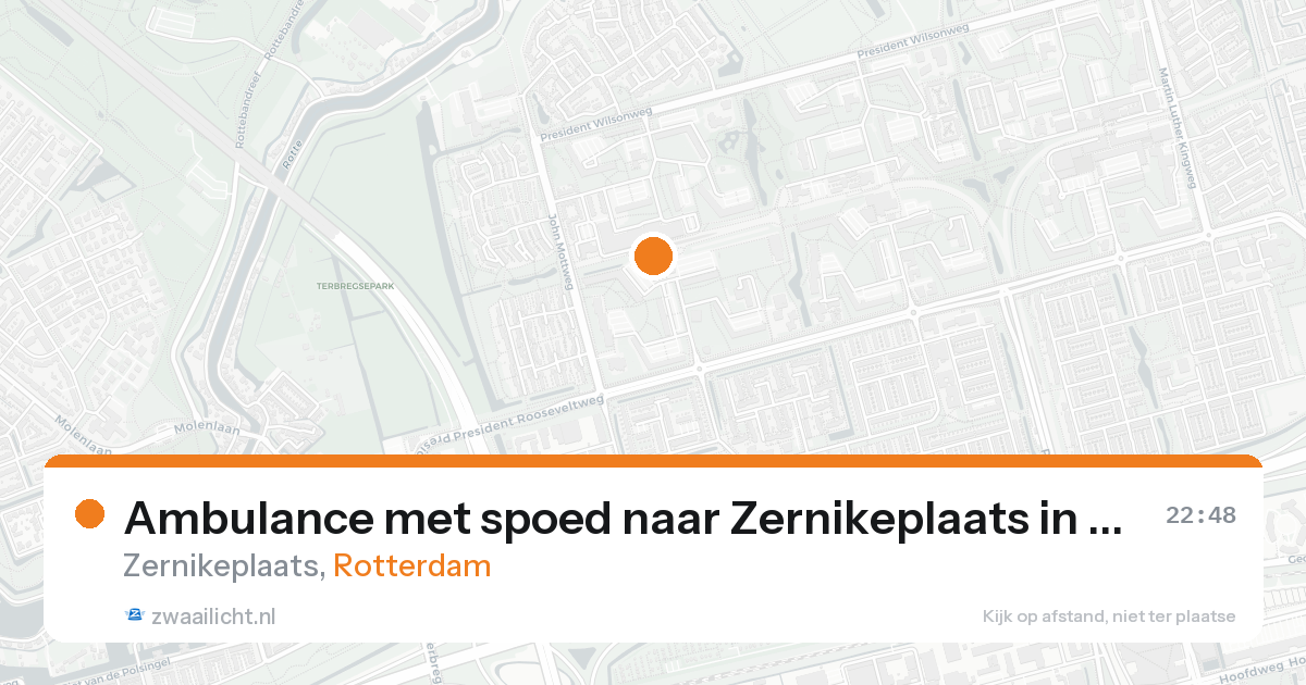 Ambulance met spoed naar Zernikeplaats in Rotterdam — 17 aug 2026