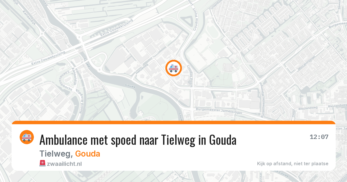 Ambulance met spoed naar Tielweg in Gouda — 10 aug 2026