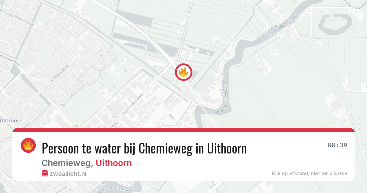 Persoon te water bij Chemieweg in Uithoorn — 7 jul 2026