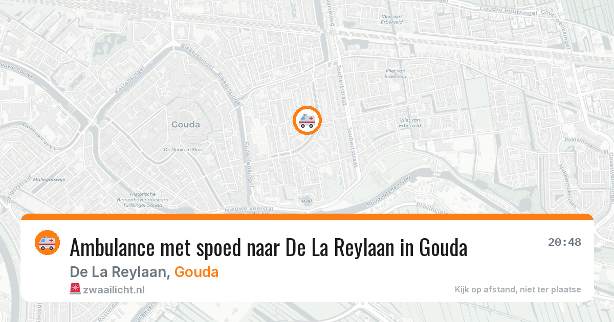 Ambulance met spoed naar De La Reylaan in Gouda — 15 jun 2026