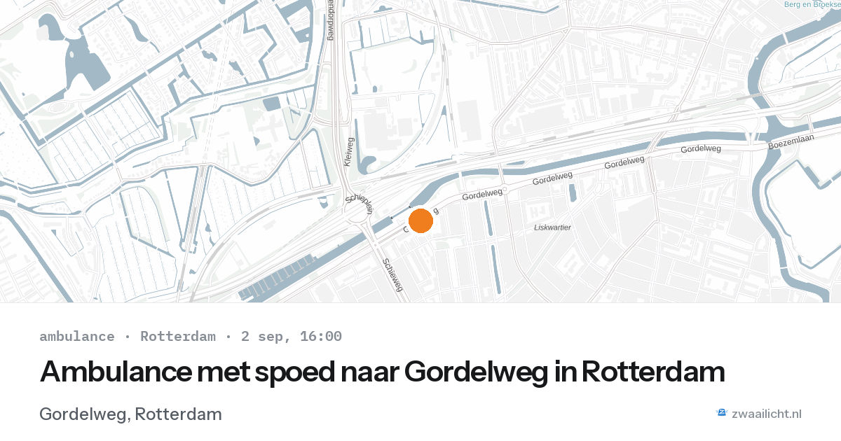 Ambulance met spoed naar Gordelweg in Rotterdam — 2 sep 2026