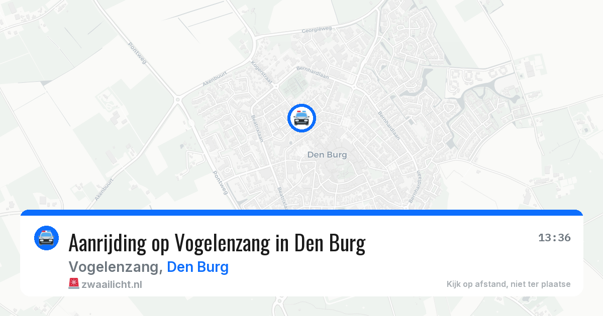 Aanrijding op Vogelenzang in Den Burg — 4 mei 2026
