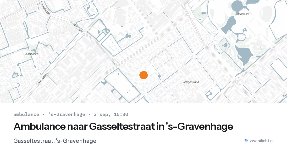 Ambulance naar Gasseltestraat in 's-Gravenhage — 3 sep 2026